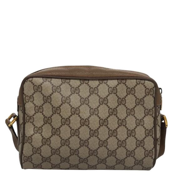 GUCCI GG Supreme Web Sherry Line Shoulder Bag Pvc Beige Green Red - Picture 3 of 16